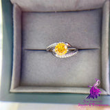 Yellow Diamond Moissanite Ring