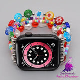 Pottery Glass Pearl Beaded Watch Strap