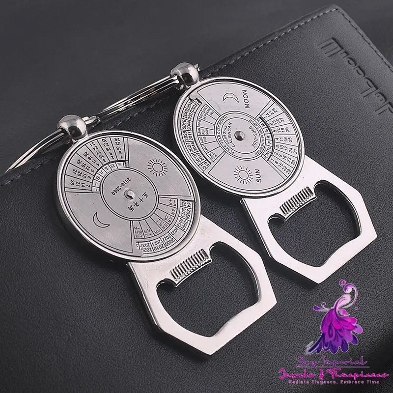 Perpetual Calendar Key Chain Bottle Opener