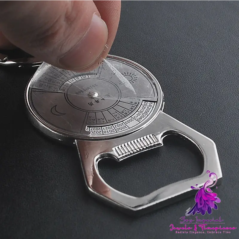 Perpetual Calendar Key Chain Bottle Opener