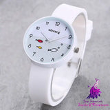 Girls Color Silicone Strap Cartoon Watch