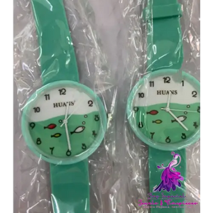 Girls Color Silicone Strap Cartoon Watch