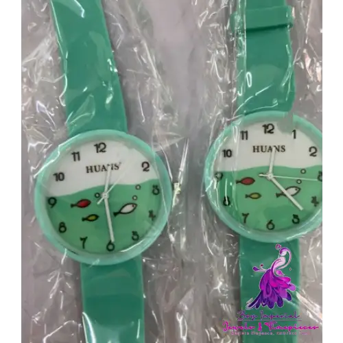 Girls Color Silicone Strap Cartoon Watch