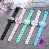 Girls Color Silicone Strap Cartoon Watch