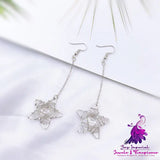 Asymmetric Pearl Flower Earrings with Korean Bow