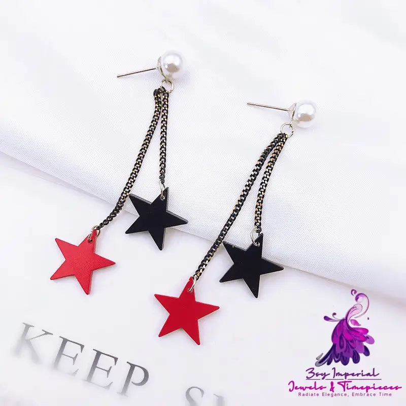 Asymmetric Pearl Flower Earrings with Korean Bow