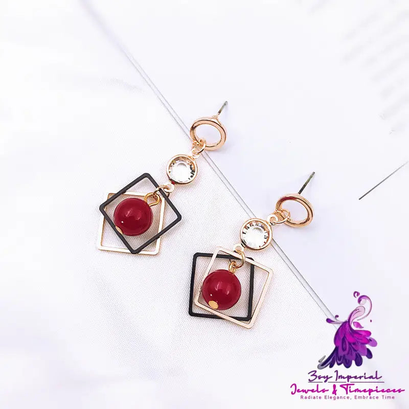 Asymmetric Pearl Flower Earrings with Korean Bow