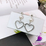 Asymmetric Pearl Flower Earrings with Korean Bow