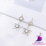 Asymmetric Pearl Flower Earrings with Korean Bow