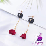 Asymmetric Pearl Flower Earrings with Korean Bow