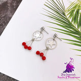 Asymmetric Pearl Flower Earrings with Korean Bow