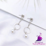 Asymmetric Pearl Flower Earrings with Korean Bow