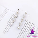 Asymmetric Pearl Flower Earrings with Korean Bow