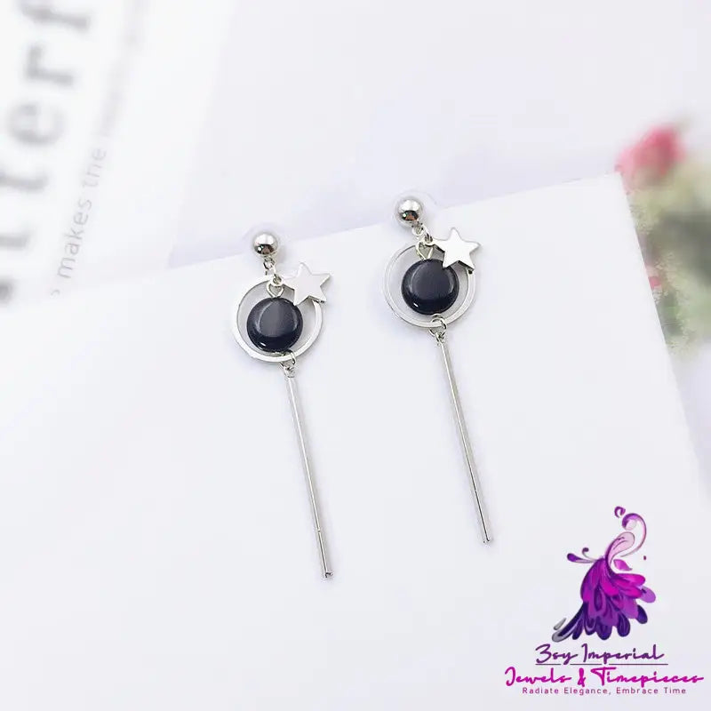 Asymmetric Pearl Flower Earrings with Korean Bow