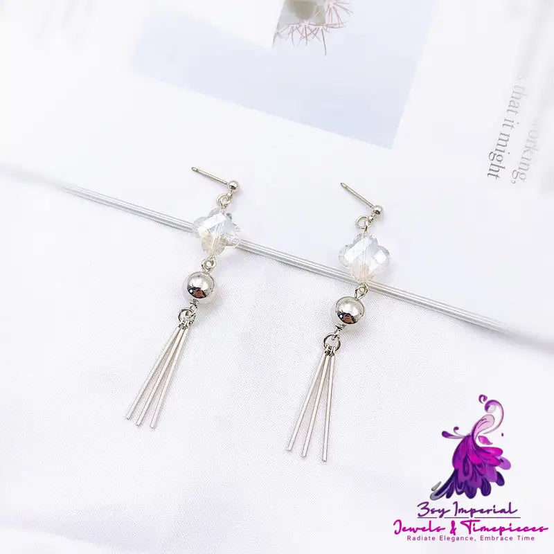 Asymmetric Pearl Flower Earrings with Korean Bow