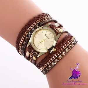 Fashion Ladies Wrap Leopard Bracelet Watch