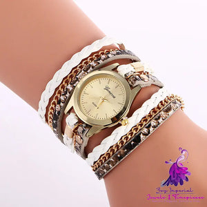 Fashion Ladies Wrap Leopard Bracelet Watch