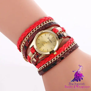 Fashion Ladies Wrap Leopard Bracelet Watch