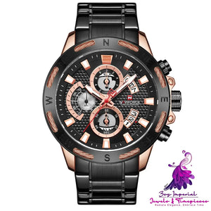 Large Dial Waterproof Luminous Men’s Watch