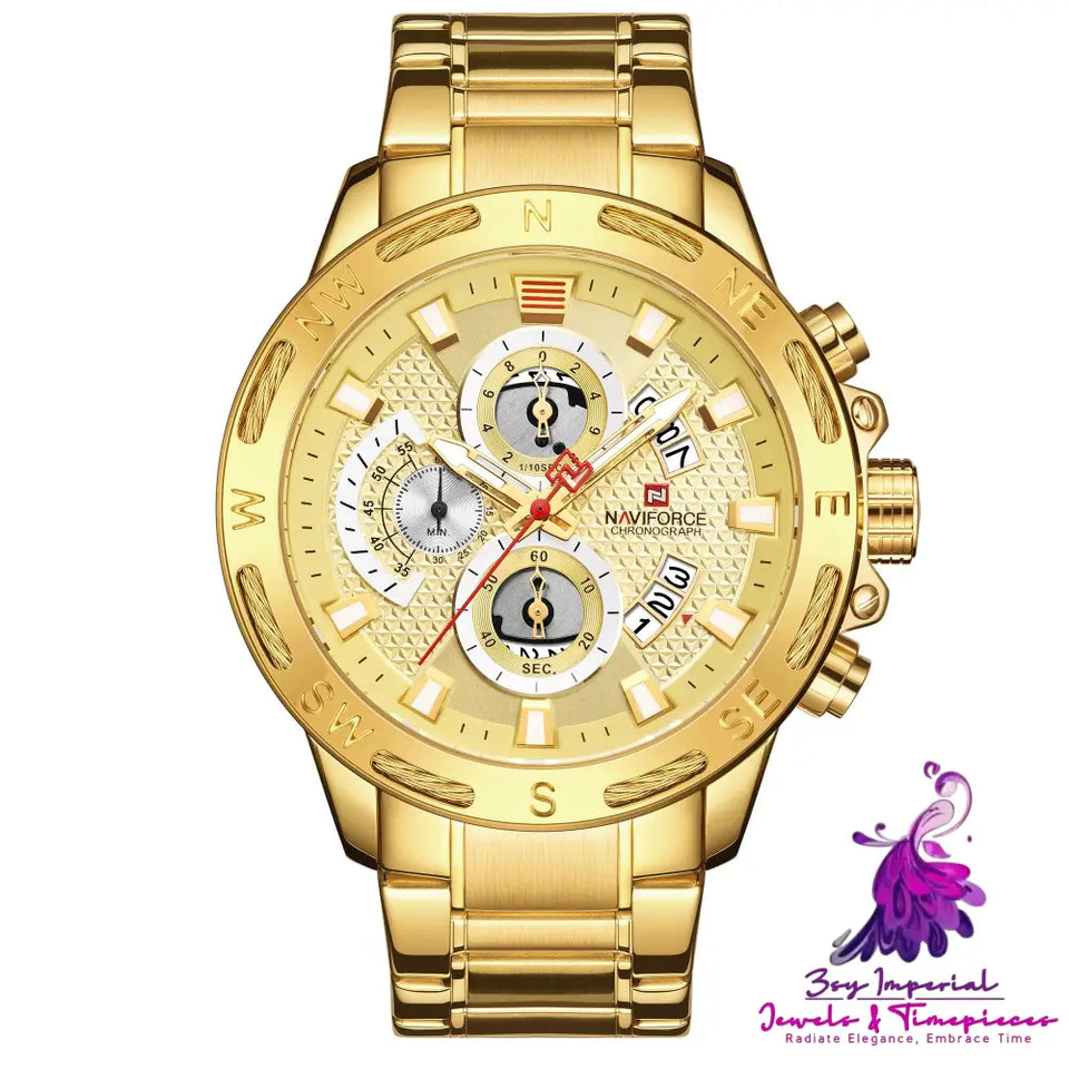 Large Dial Waterproof Luminous Men’s Watch