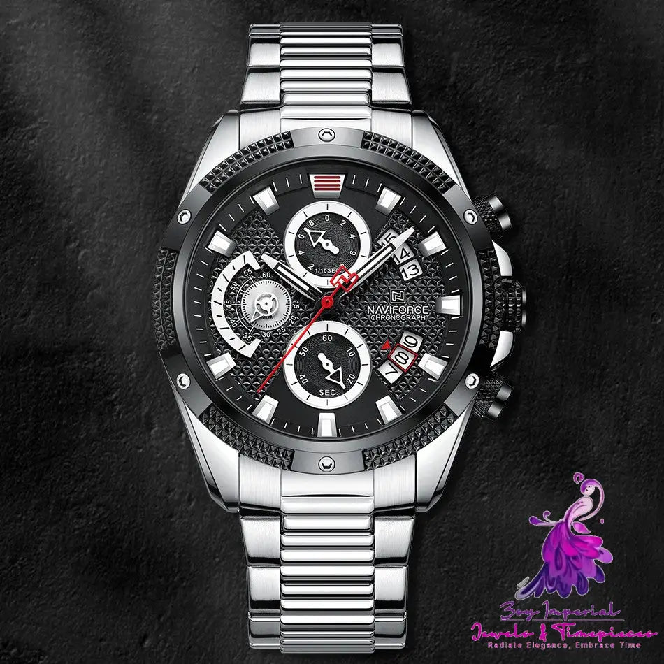 Multifunctional Trendy Quartz Watch with Large Dial