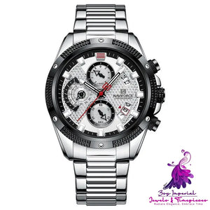 Multifunctional Trendy Quartz Watch with Large Dial