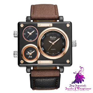 Stylish Large Double Movement Watch