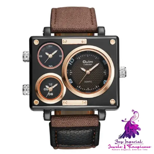 Stylish Large Double Movement Watch