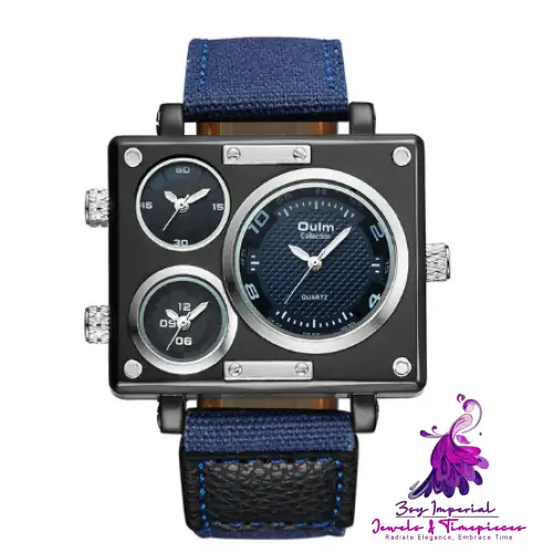 Stylish Large Double Movement Watch