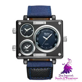 Stylish Large Double Movement Watch