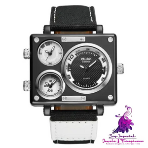 Stylish Large Double Movement Watch