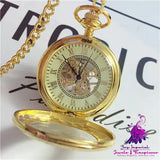 Large Mechanical Golden Pattern Pocket Watch