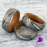 Damascus Steel Tungsten Ring