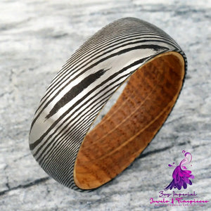 Damascus Steel Tungsten Ring