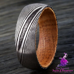 Damascus Steel Tungsten Ring