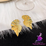 Trendy Pleated Leaf Earrings