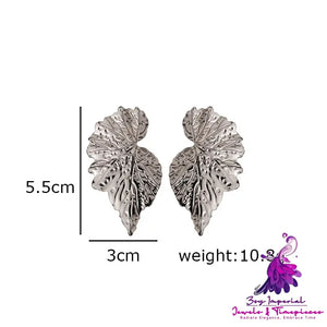 Trendy Pleated Leaf Earrings