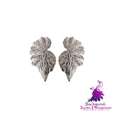 Trendy Pleated Leaf Earrings