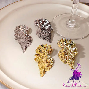 Trendy Pleated Leaf Earrings