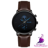 Ultra-thin Quartz Men’s Watch with Leather Belt