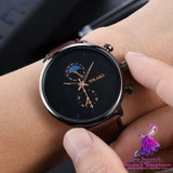 Ultra-thin Quartz Men’s Watch with Leather Belt