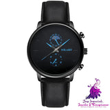 Ultra-thin Quartz Men’s Watch with Leather Belt