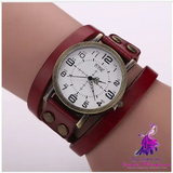 Vintage Leather Bracelet Watch for Women