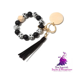 Leather Silicone Bead Bracelet