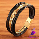 Leather Punk Bracelet for Men