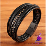 Leather Punk Bracelet for Men