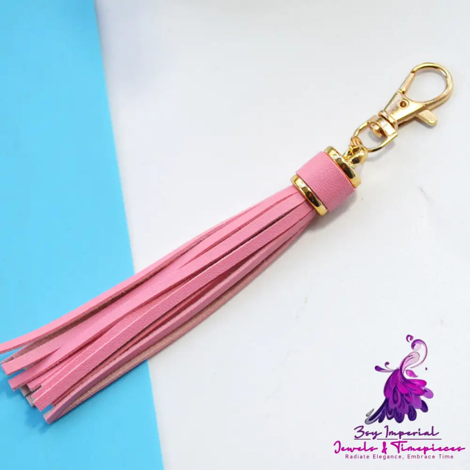 Leather Tassel Key Chain