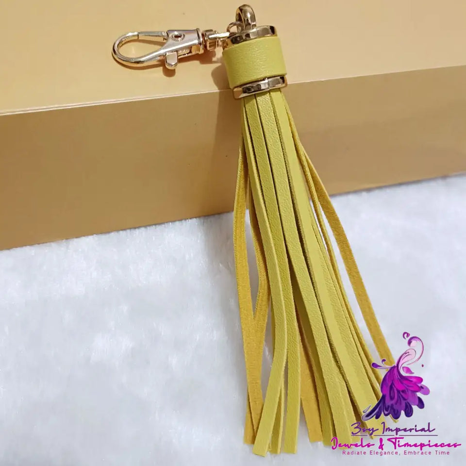 Leather Tassel Key Chain