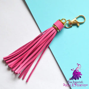 Leather Tassel Key Chain