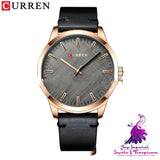 Round Waterproof Men’s Leather Watch